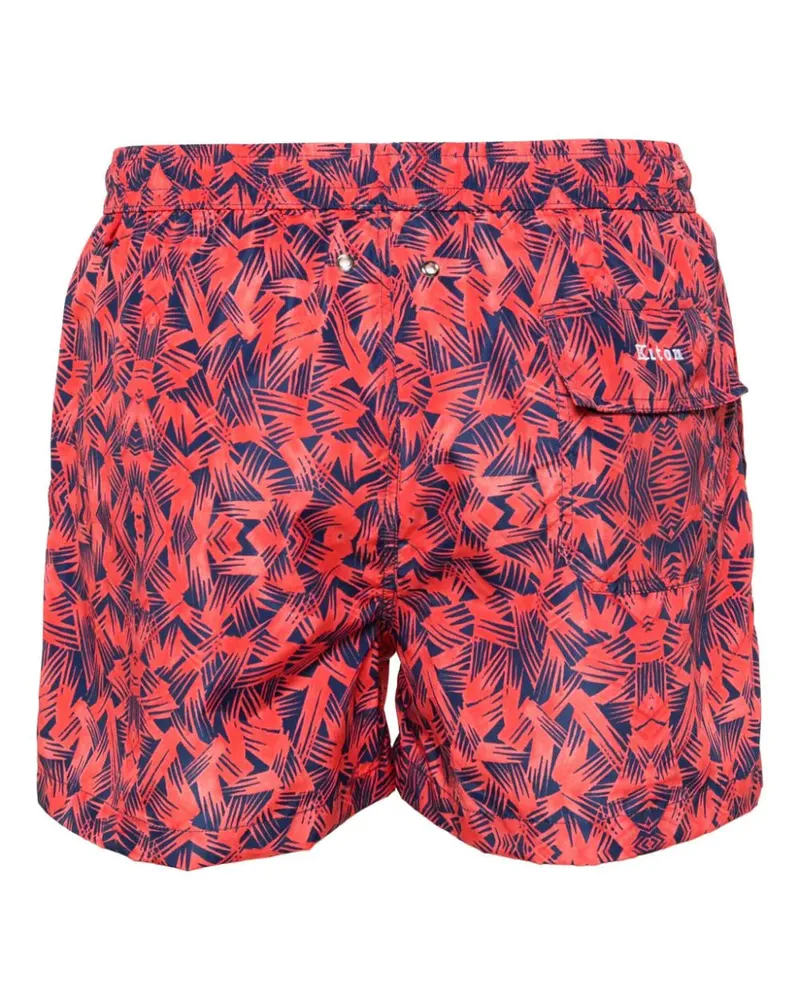 Kiton Women Graphic-Print Swim Shorts Ss24 M Red