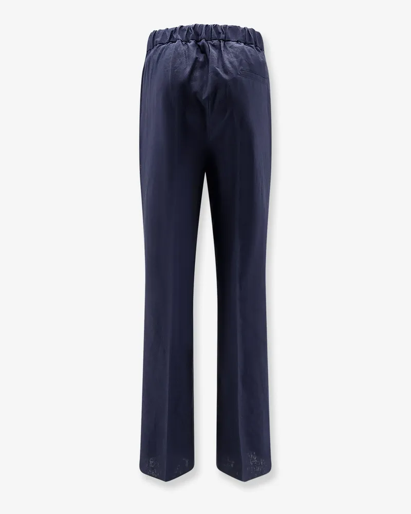 Hevò Men Trousers Blue Linen Navy