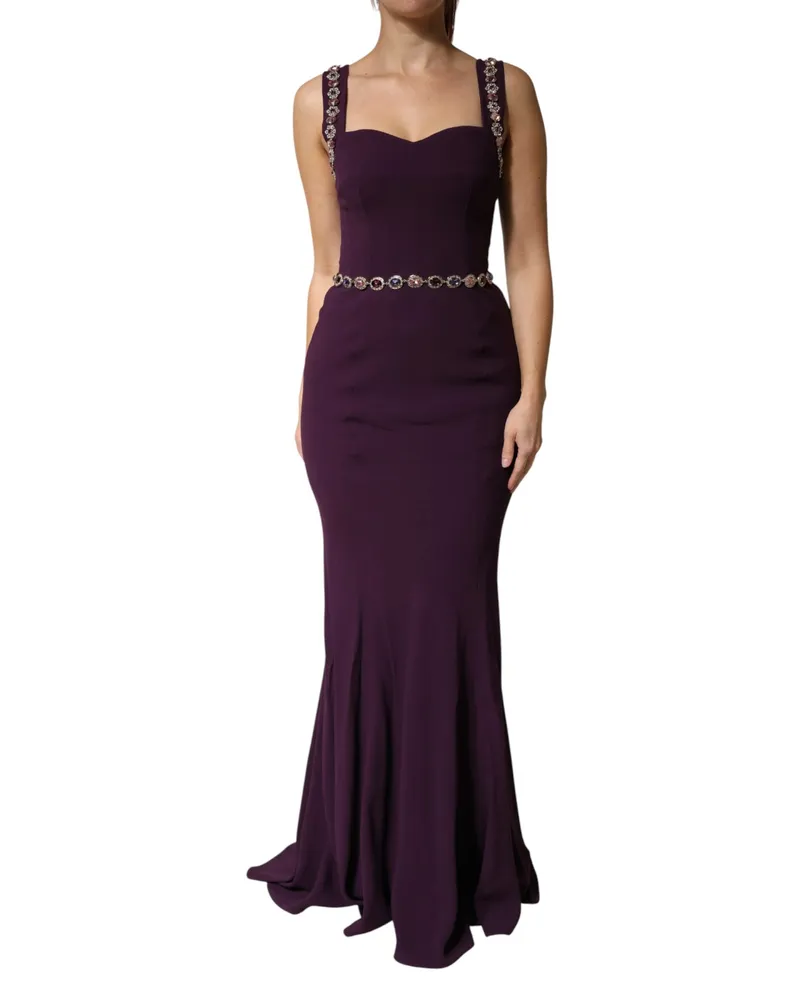 Dolce & Gabbana Women's Embellished Sheath Mermaid Gown Purple Purple