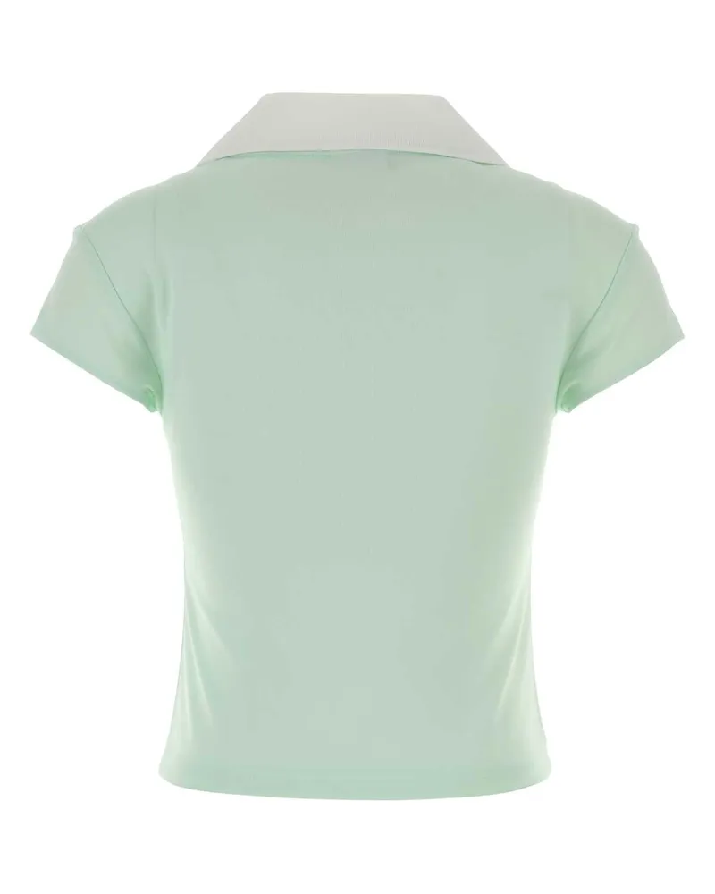Courrèges Lightmintheritagewhite Exterior: Polyester Polo T-shirts And Polos Green