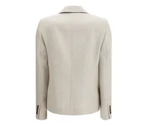 Women's Button Herringbone Blazer Beige-Panama Outer: Linen; Cotton Jacket Beige/panama