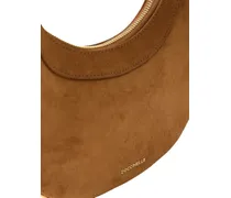 Suede and Leather Hobo Bag — Cognac
