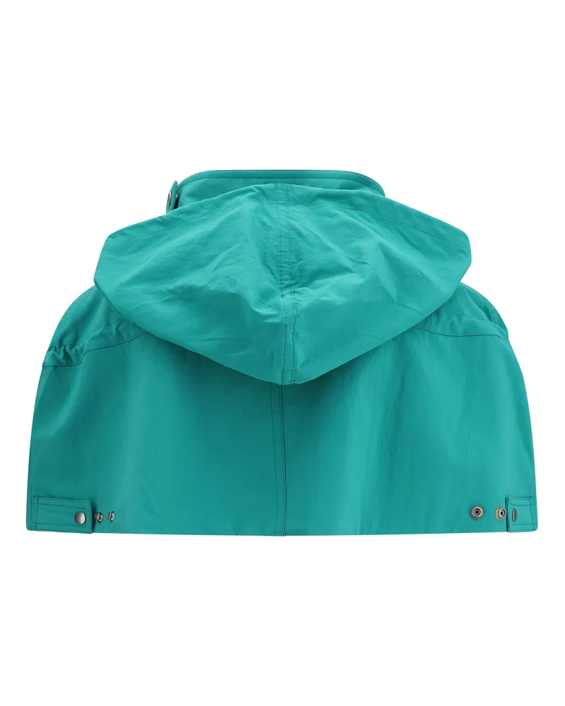 Prada Men's Nylon Cape Turchese Coat Green