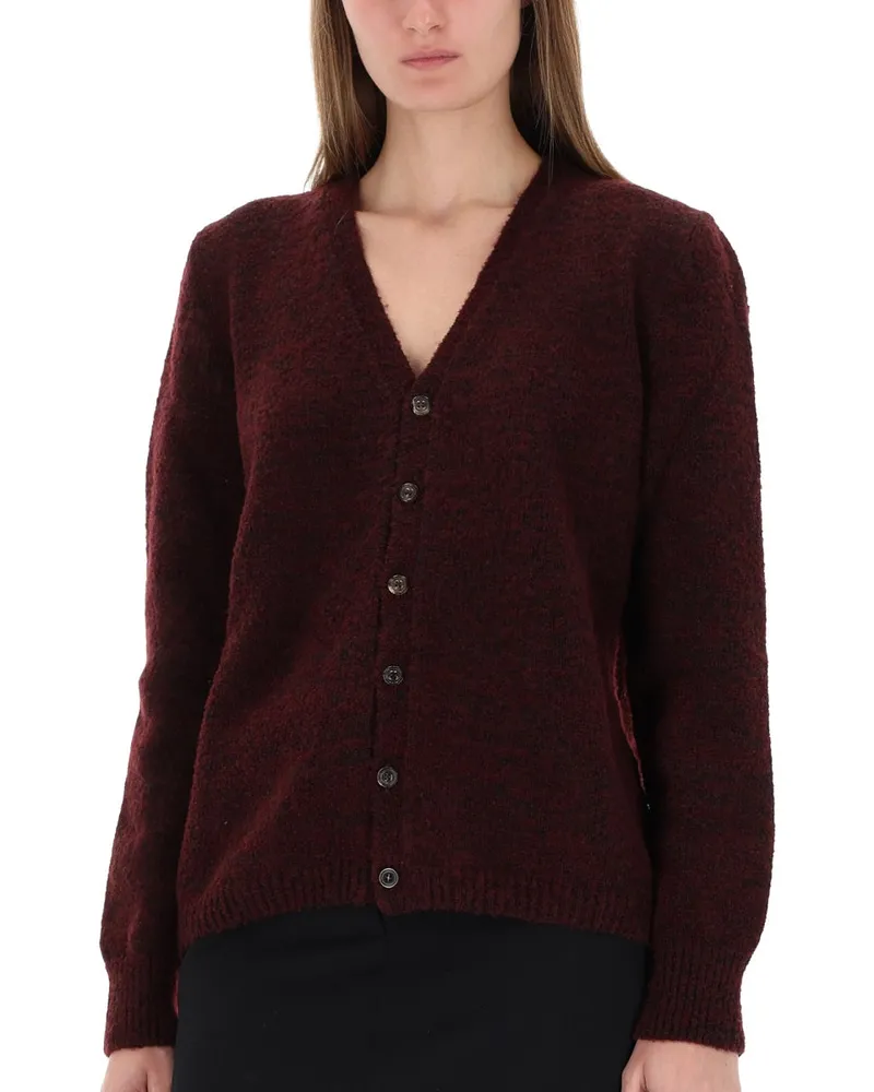 Maison Margiela Virgin Wool Cardigan — Bordeaux Bordeaux