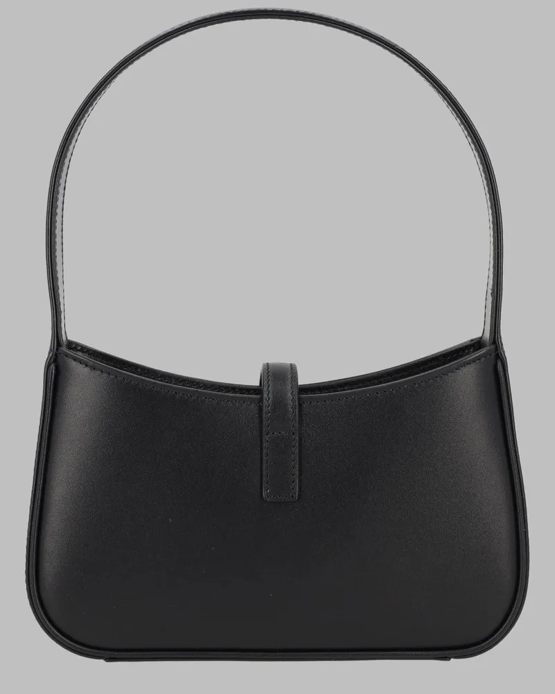 Saint Laurent Le 5 À 7 Calfskin Leather Hobo Bag — Black Black