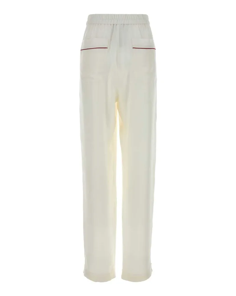 Tom Ford Paw682fax1717 Wad Offwhite Silk Pantaloni Trousers White