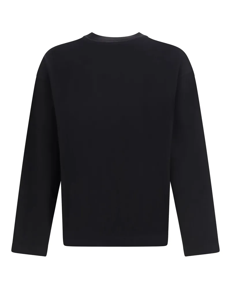 Dries van Noten Men's T-Shirt Crewneck Long-Sleeve Black Cotton T-Shirts And Polos Black