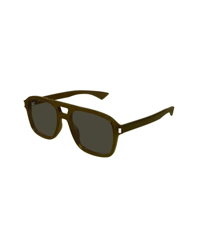 Saint Laurent SL881004 Pilot-Frame Sunglasses — Brown Brown