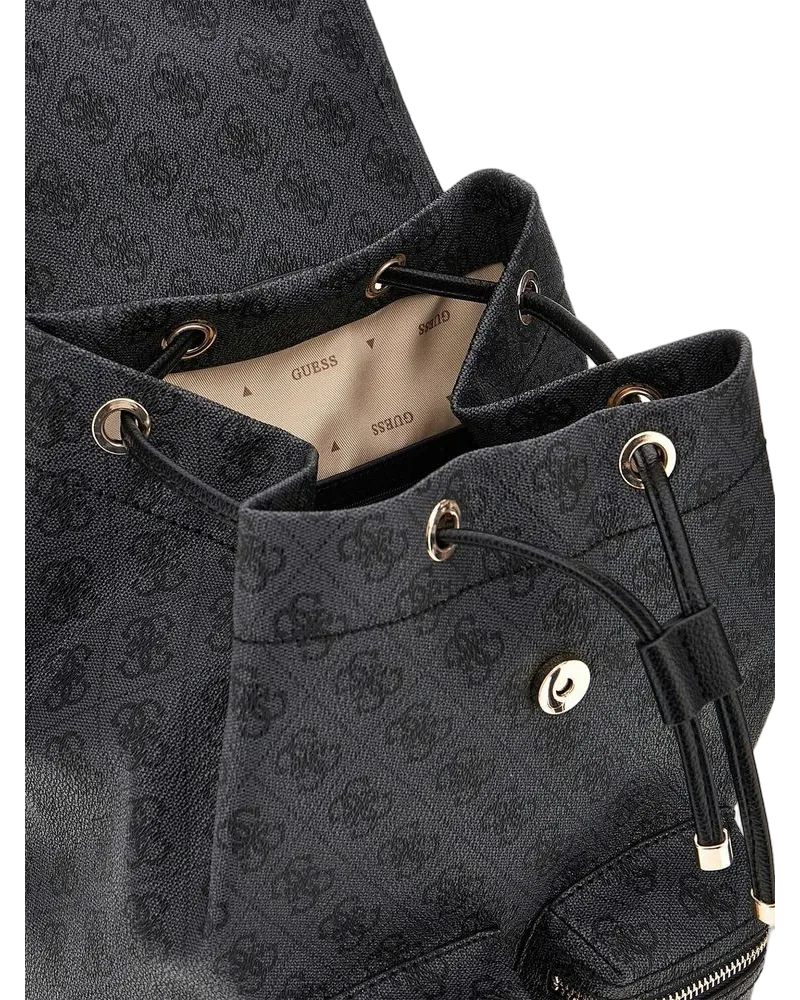 Guess Women's Backpack Coal Logo Polyurethane Gray