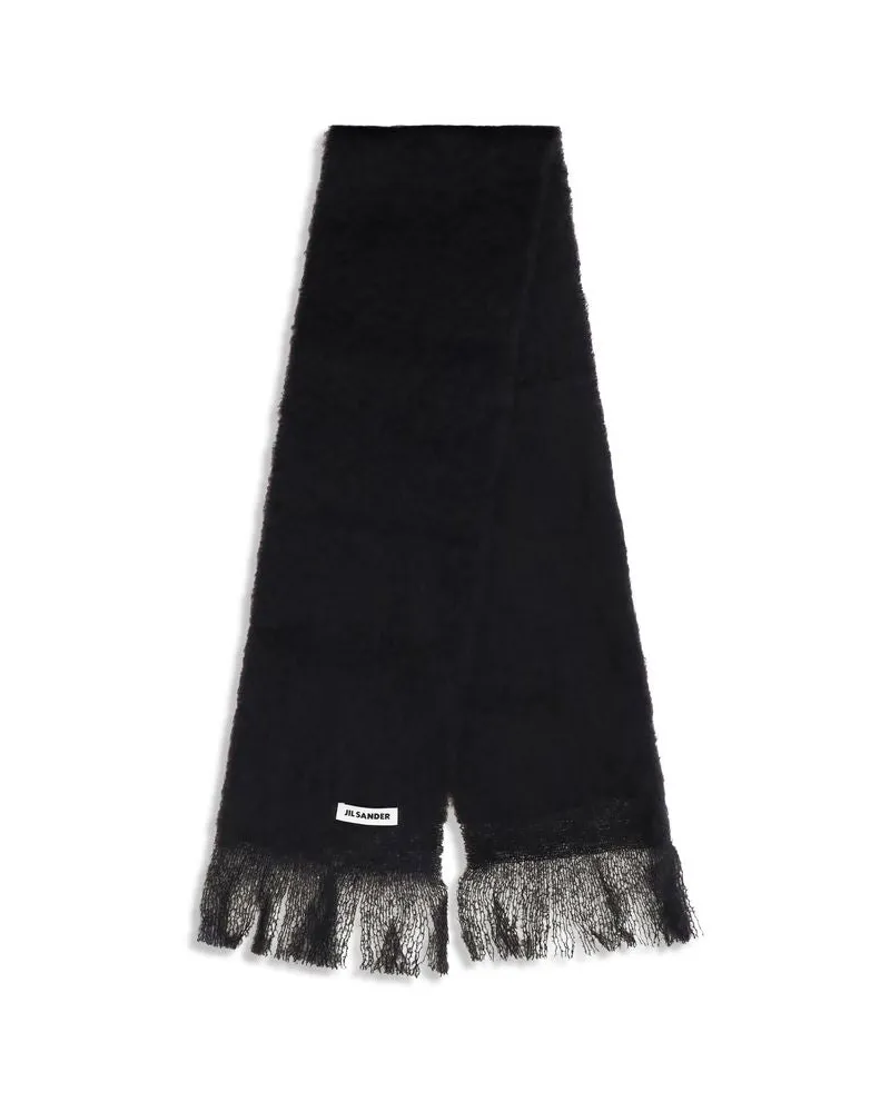 Jil Sander Women's Black Wool Oves Aries Scarf Black