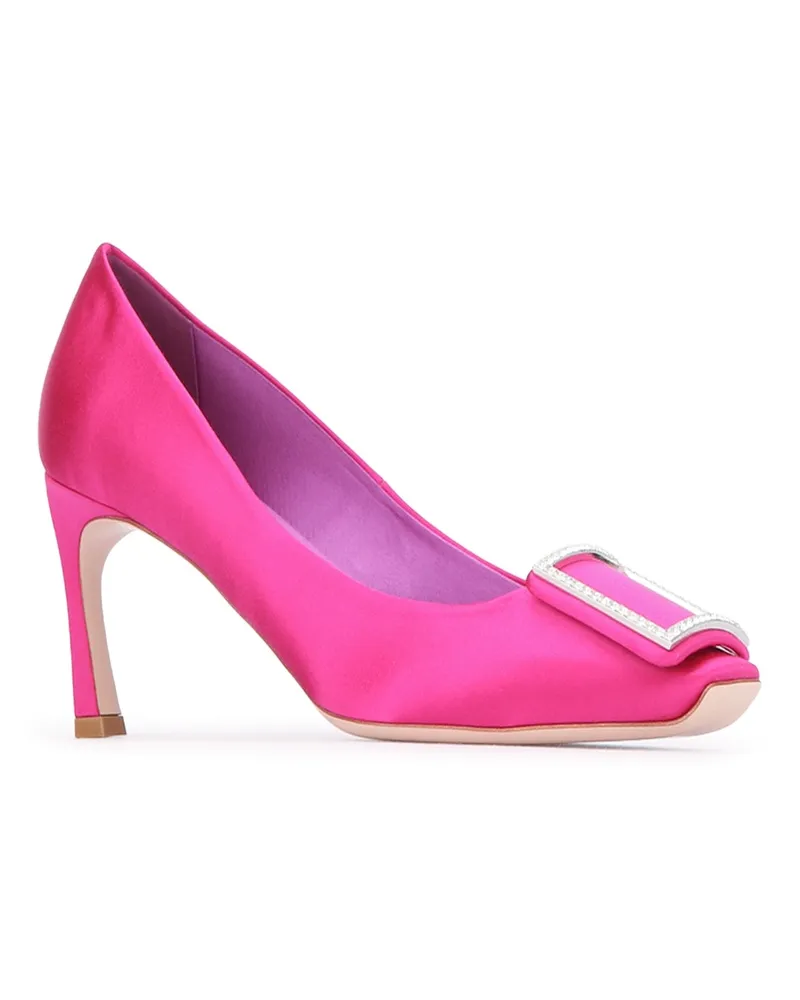 Roger Vivier Women's Trompette Strass Decollette 70 Fuxia Medio Scarpe Con Tacco High Heel Shoes Pink