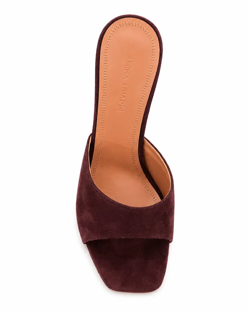 Amina Muaddi Lupita Slipper 95 Sandal — Bordeaux Bordeaux