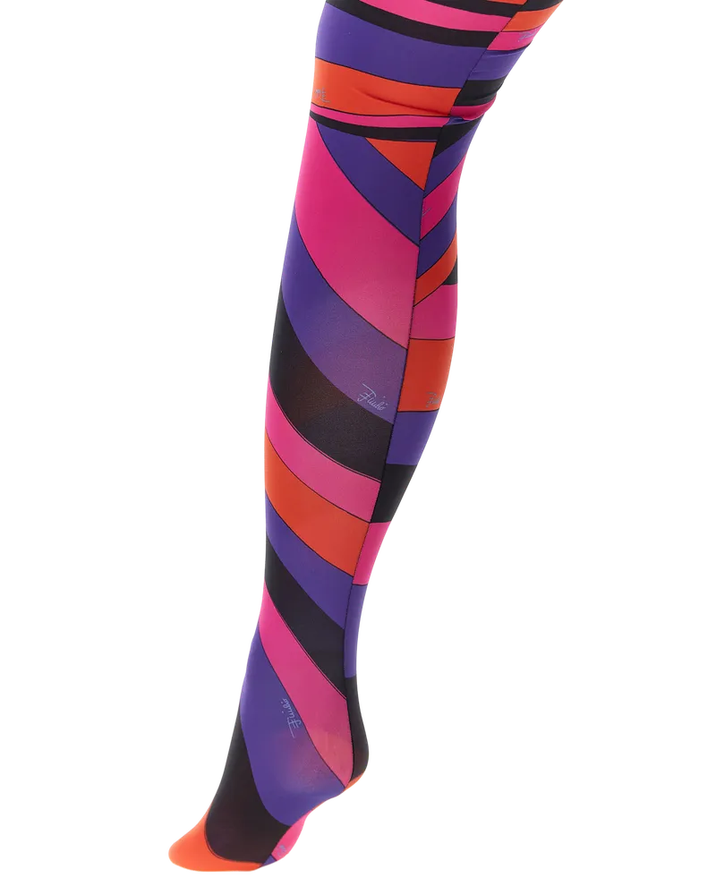 Emilio Pucci Multicolor Striped Leggings — Multicolor Multicolor