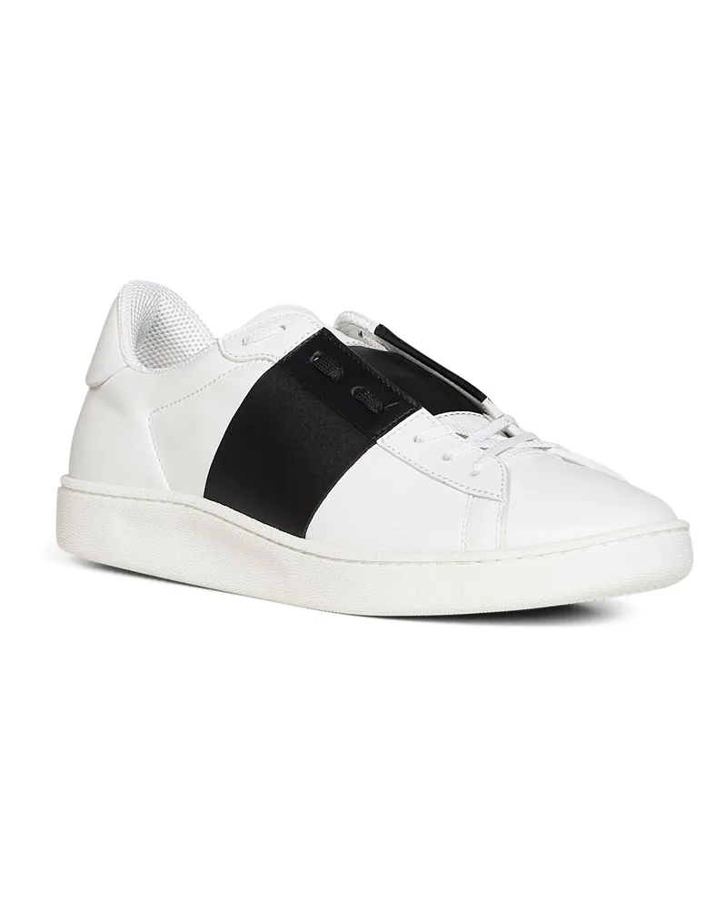 Valentino Garavani Men's Sneakers Open Royco White-Black Nappa Multicolour Polyamide Trainers White