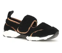 Women's Mary Jane Shearling Sneakers Black