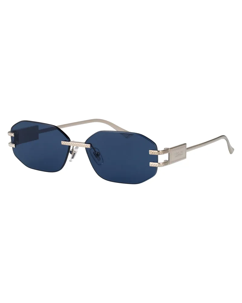 Versace 0VE2274 Silver Metal Oval Sunglasses — Silver Silver