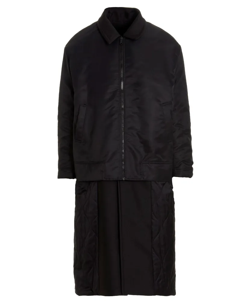 Valentino Garavani Reversible Long Coat Coat — Black Black