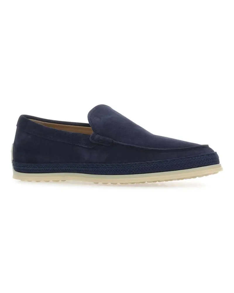 TOD'S Men's Blue Suede Loafers 9999 Mocassini Navy