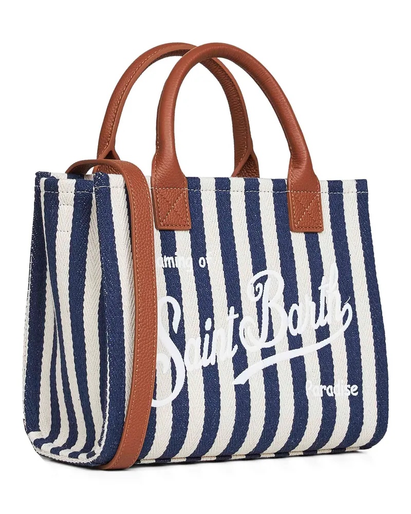 MC2 Saint Barth Women's Handbag Vanity Bag Midi Multicolour Calf Leather Handbags Hand Navy