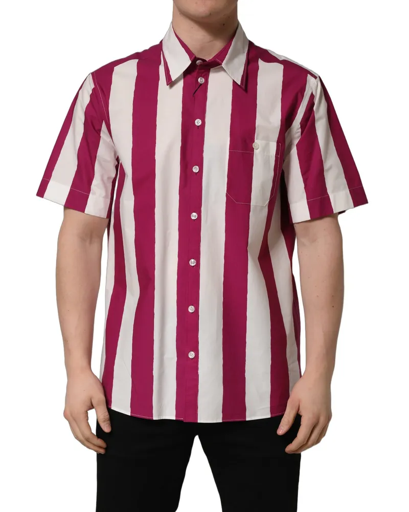 Dolce & Gabbana Striped Cotton Shirt — White White
