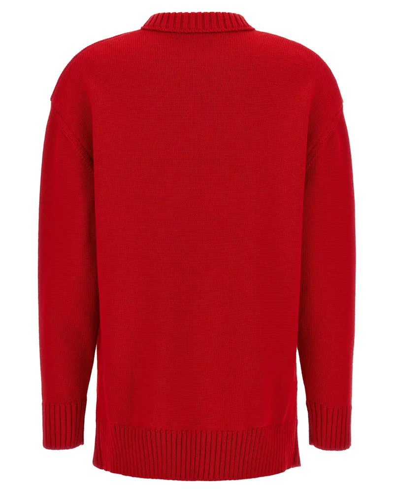 Prada Bow-Detail Wool Sweater — Red Red