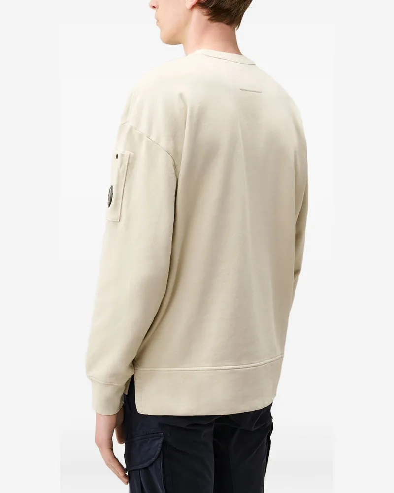 C.P. Company Men's Lens Sweatshirt White Cotton Sweatshirts Sweater White