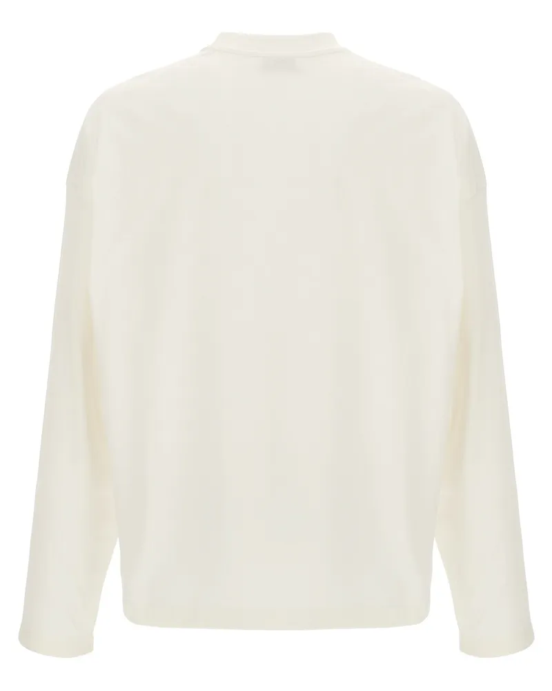 Jil Sander Long-Sleeved Logo T-Shirt — Cream Cream