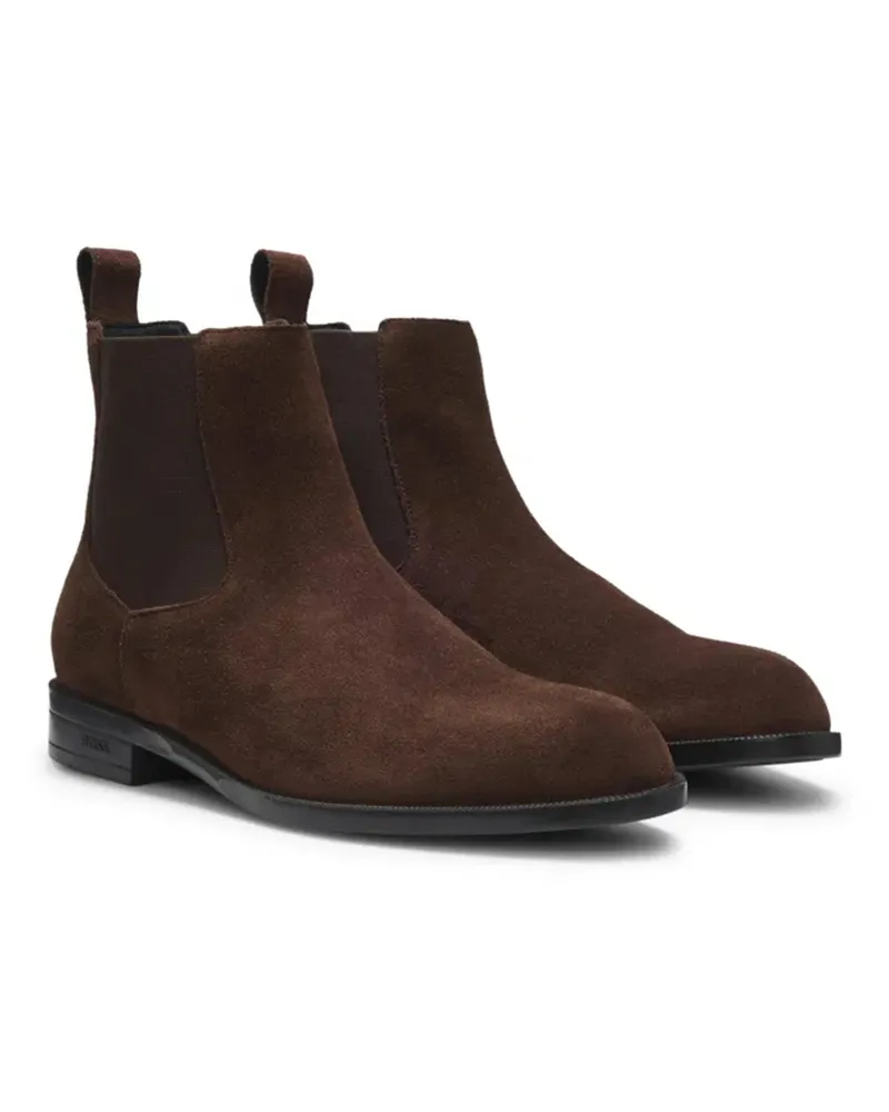 HUGO BOSS Suede Chelsea Boot — Brown Brown