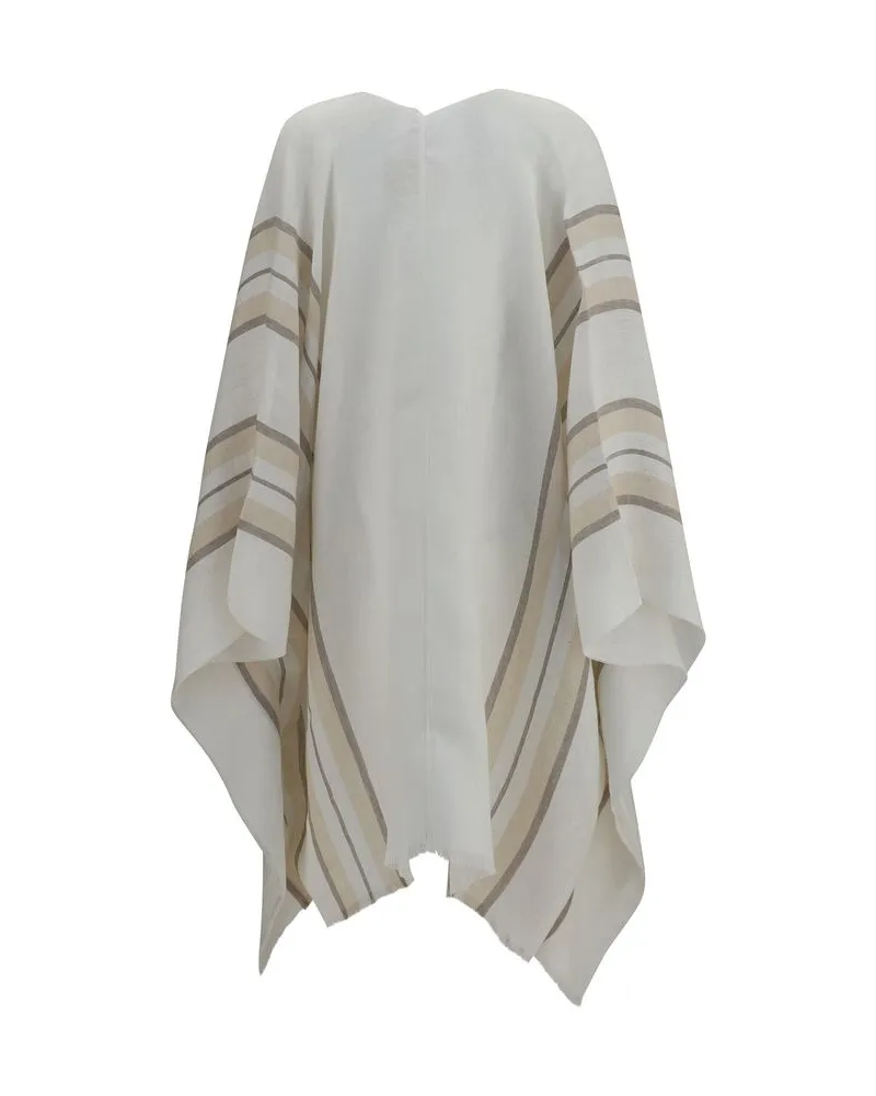 Brunello Cucinelli Women's Beige Linen Poncho Clothing Beige