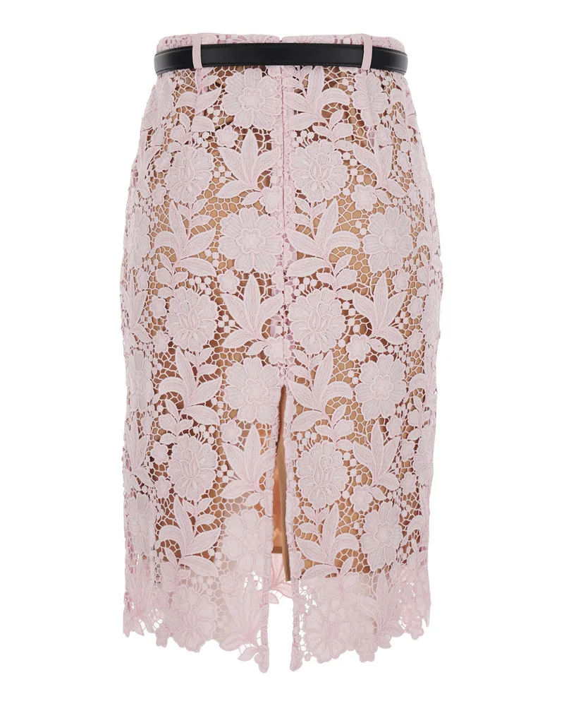 Self-Portrait Women's Dress Pink Lace Skirt Pink