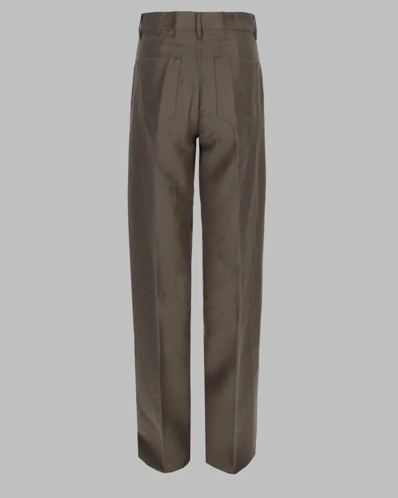 Rick Owens Women's Trousers Geth Grey Ramie Gray