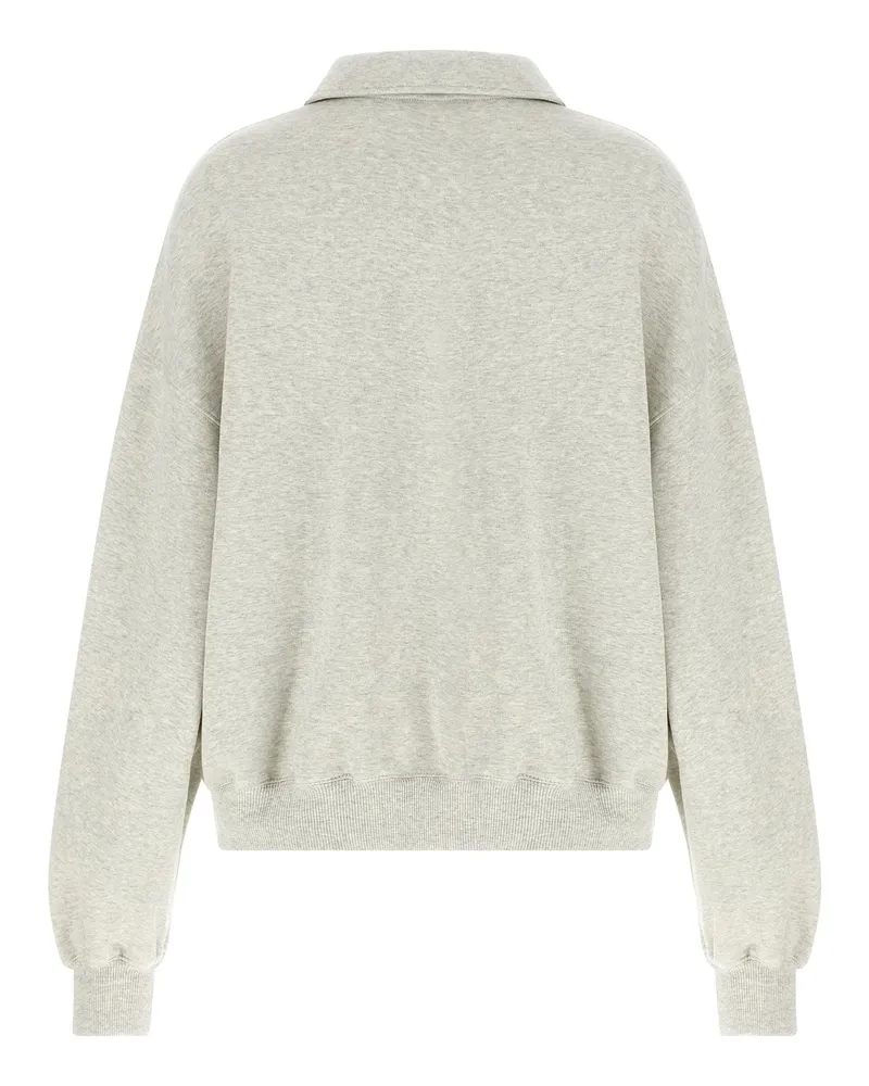 ROTATE Birger Christensen Organic Cotton Oversized Polo Shirt — grey Grey