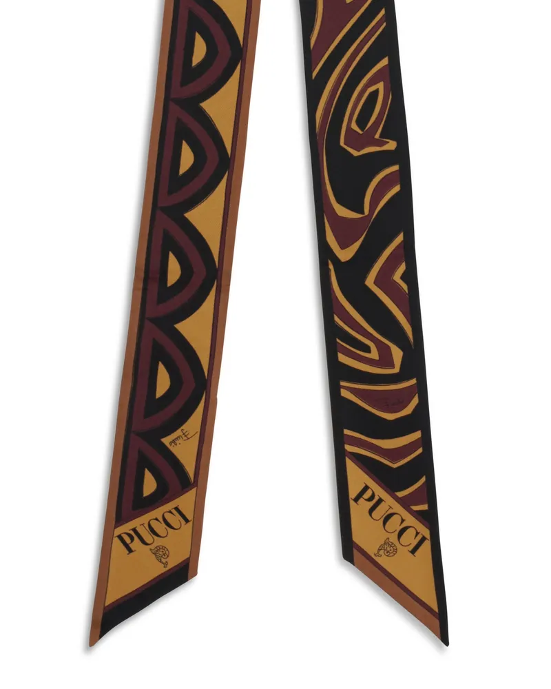 Emilio Pucci Silk Twill Graphic Print Scarf — Bordeaux Bordeaux