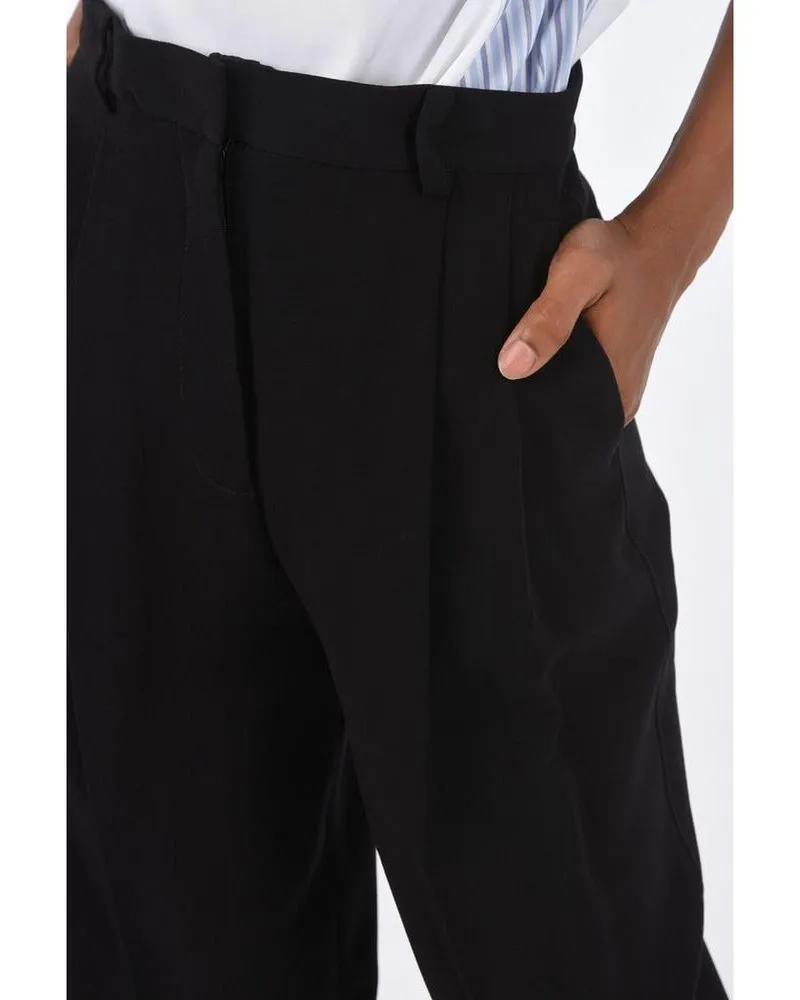 Tory Burch Women's Black Acetate Casual Pants Black