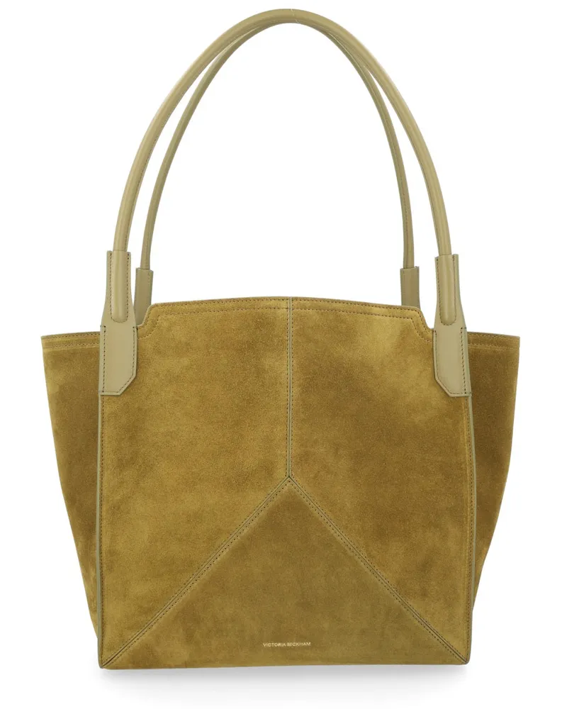 Victoria Beckham Structured Leather Top Handle Bag — Green Green