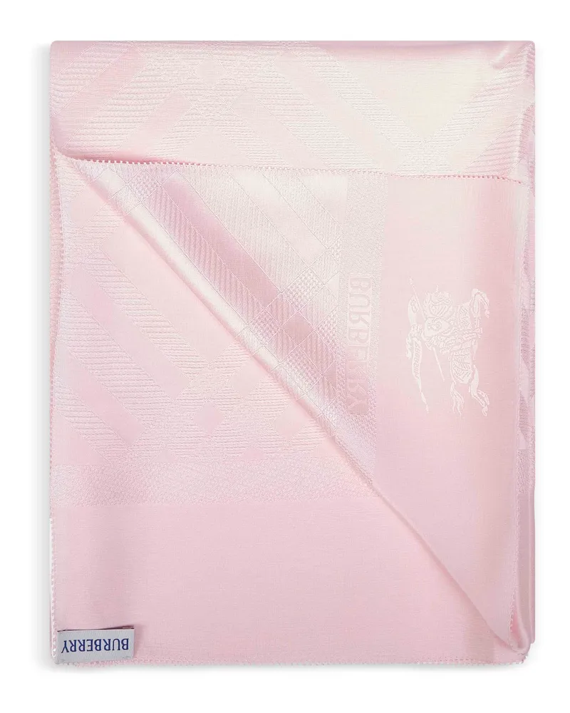 Burberry Women's Scarf Pink Check Jacquard Silk Mulberry Scarfs Pink
