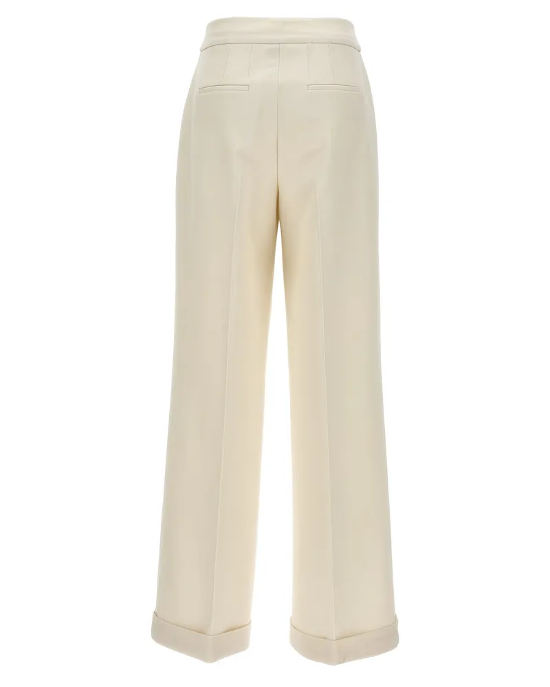 Kiton Women's White Virgin Wool Casual Pants White
