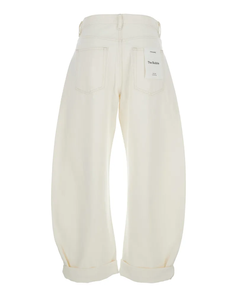 Frame Denim Women's Jeans The Bubble White Denim Cotton White