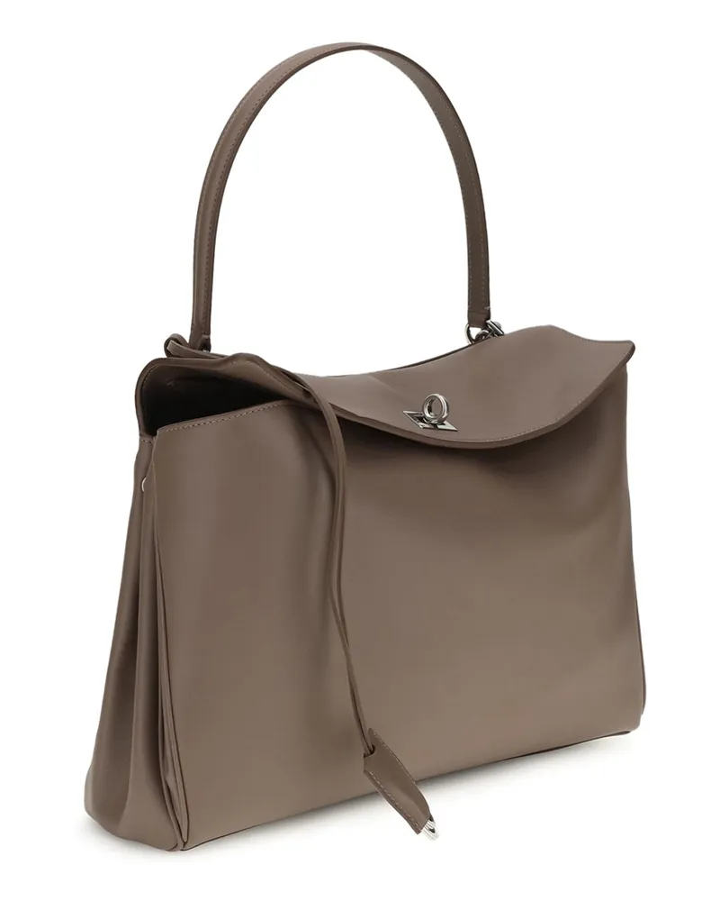 Balenciaga Women's Rodeo Shoulder Bag Taupe Calf Leather Bos Taurus Taupe