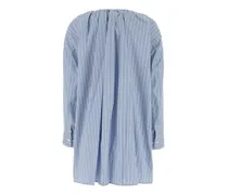 Women's Striped Cotton Poplin Shirt Dress Blue