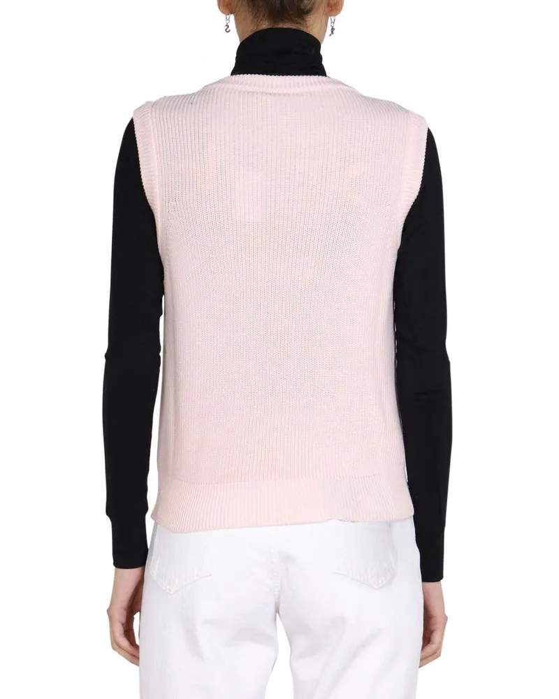Raf Simons Cotton Knit Tank Top — Pink Pink