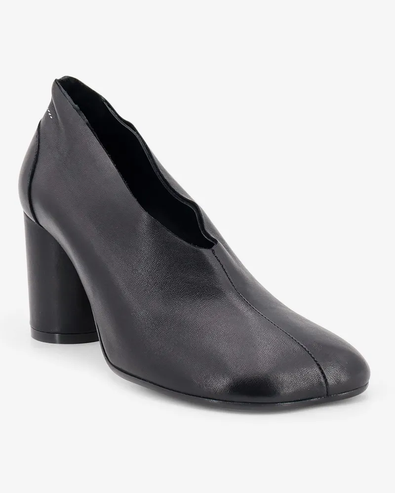 Maison Margiela Women's Leather Pumps Anatomic Toe Black High Heel Shoes Black