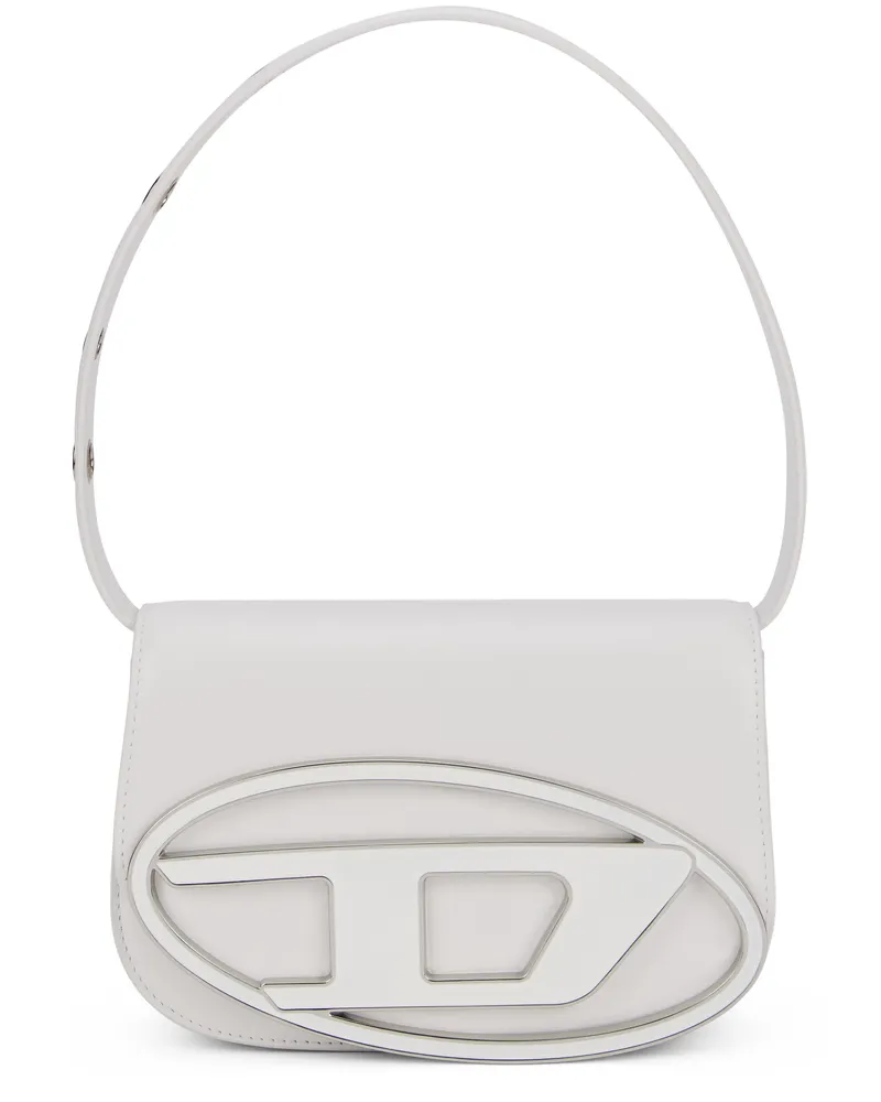 Diesel Women's Shoulder Bag 1dr White Leather Calfskin Handbags Hand White