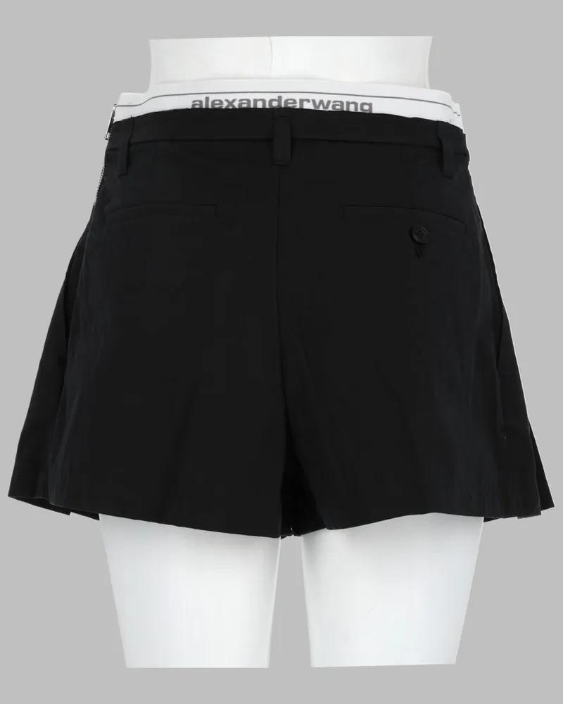Alexander Wang Logo-Elastic Waistband Shorts — Black Black