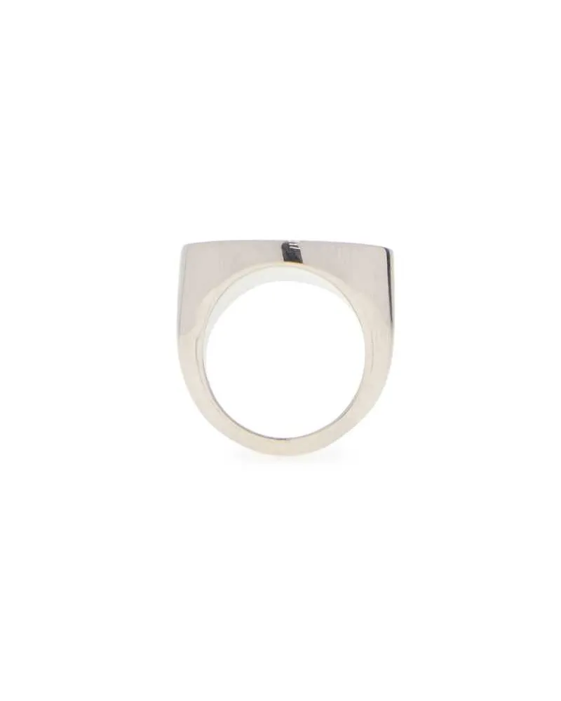 Maison Margiela Women's Silver Metal Ring Polished Palladio Spille Silver