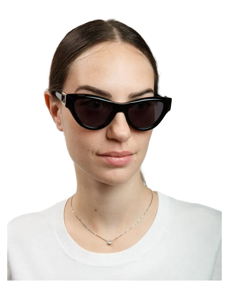 Furla SFU982 Acetate Cat-Eye Sunglasses — Black Black