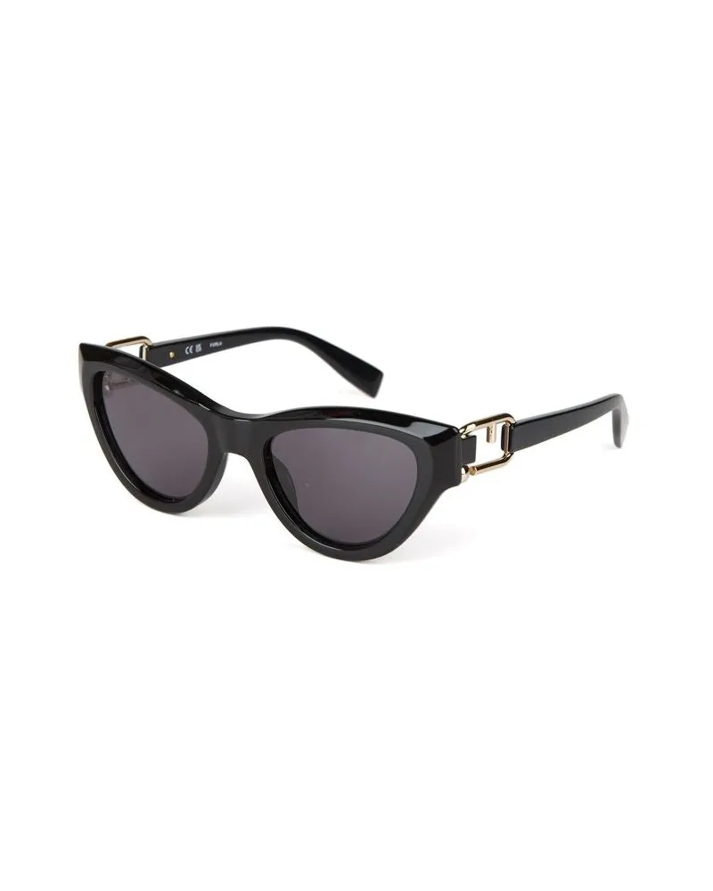 Furla Women's Sunglasses Glossy Black Acetate Eyewear Black