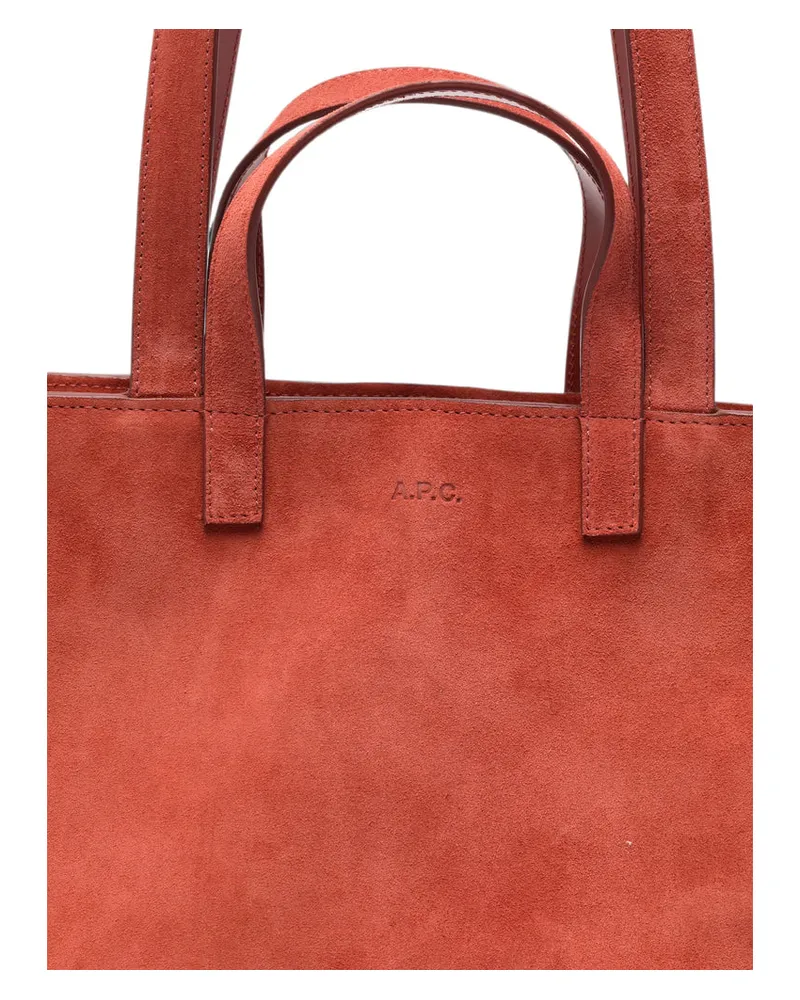 A.P.C. Suede Tote Bag — Orange Orange
