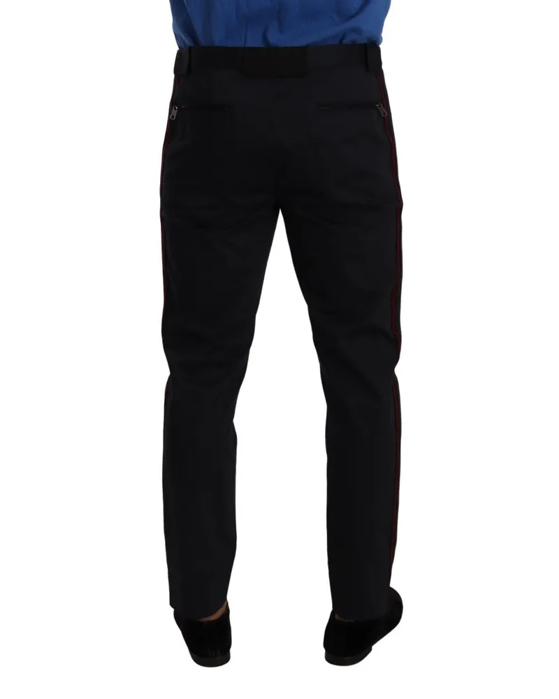 Dolce & Gabbana Men's Blue Bordeaux Cotton Skinny Chino Pants Nylon Elastane Blue