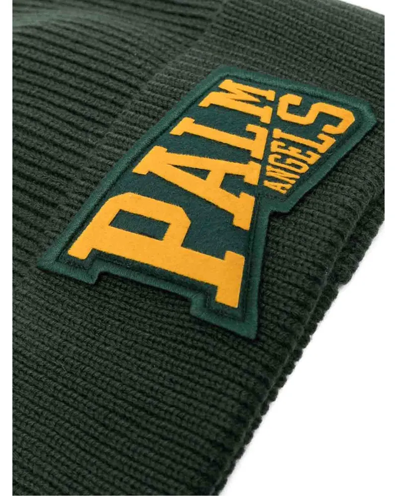 Palm Angels Men's Pa League Logo Beanie Green Accessories > Beanies & Hats Green